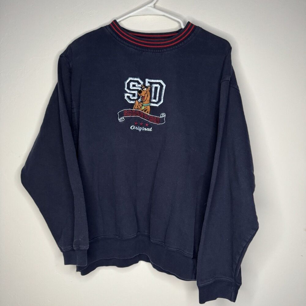 Vintage Cartoon Network Scooby Doo Sweatshirt Size Medium Blue‎ Y2K Embroidered
